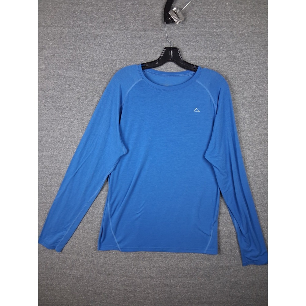 Paradox Mens Shirt Medium Blue Crew Pullover Merino Blend Baselayer Ski Hiking